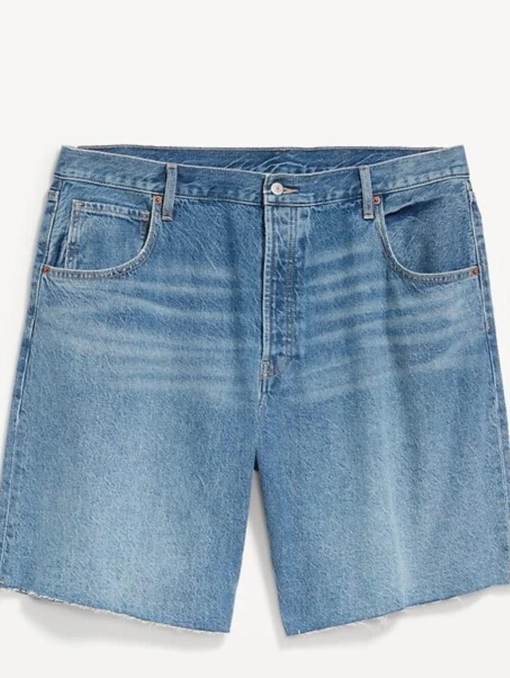 Old Navy Mid Rise Baggy Blue Wash Cut Off Denim Jean Shorts 12 - New with tags